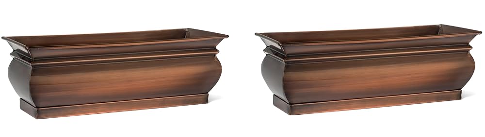 H Potter Herb Planter Pots Succulent Window Box Rectangular Indoor Outdoor Flower Garden Planters Dimensions 16 x 6 x 5.75 Inches (2)