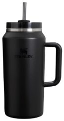 STANLEY Quencher H2.0 Tumbler with Handle & Straw 64 oz | Flowstate 3-Position Lid | Large Capacity for Travel & Sports | Insulated Stainless Steel Cup | BPA-Free | Black 2.0