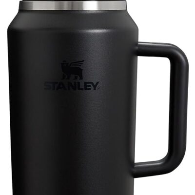 STANLEY Quencher H2.0 Tumbler with Handle & Straw 64 oz | Flowstate 3-Position Lid | Large Capacity for Travel & Sports | Insulated Stainless Steel Cup | BPA-Free | Black 2.0