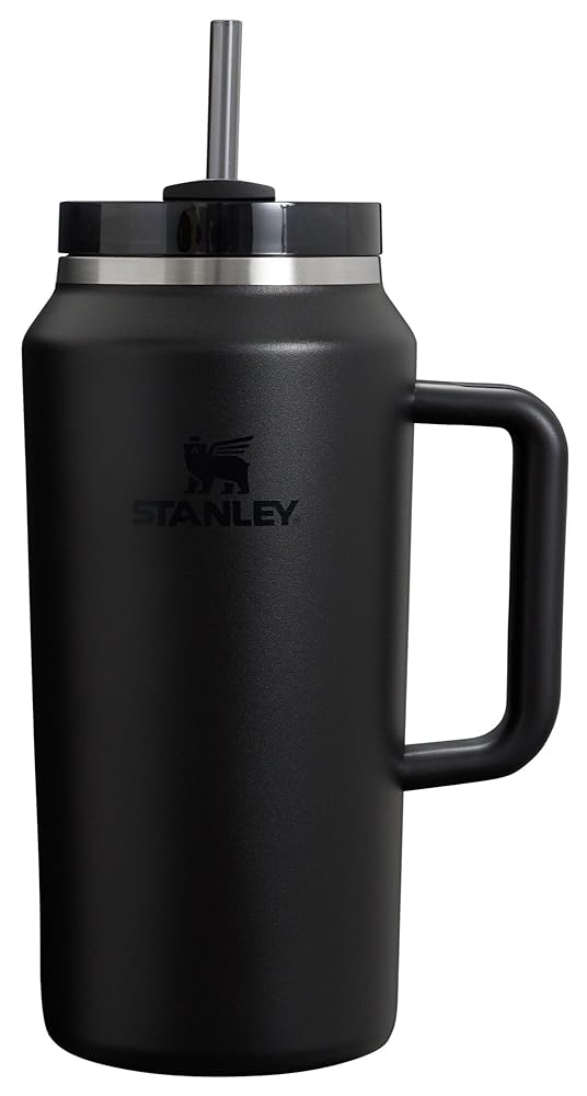 STANLEY Quencher H2.0 Tumbler with Handle & Straw 64 oz | Flowstate 3-Position Lid | Large Capacity for Travel & Sports | Insulated Stainless Steel Cup | BPA-Free | Black 2.0