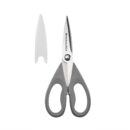 KitchenAid All Purpose Kitchen Shears with Protective Sheath Durable Stainless Steel Scissors, Dishwasher Safe, Soft Grip Comfort Handle, 8.72 Inch, Gray