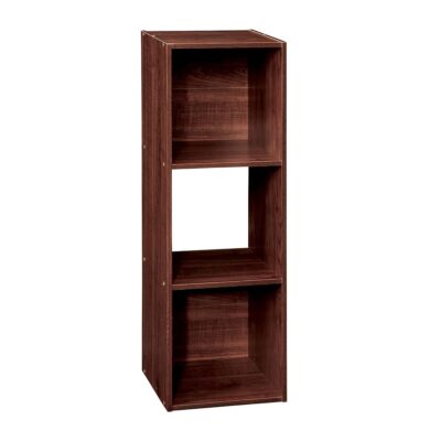 ClosetMaid Cubeicals 3 Cube Storage Shelf Organizer Bookshelf - Vertical/Horizontal, Easy Assembly - Dark Cherry Finish