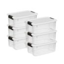 Sterilite 6-Pack Ultra Latching Box, Storage Bins with Lids, Clear Plastic, 18 Quart - Heavy-Duty Organizing Containers for Closet, Bathroom, and Office