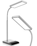 LEPOWER Desk Lamp, 800LM LED for Home Office, 12W Reading for Desk, Eye-Caring Light, Touch Table Gooseneck Lamp, 50 Lighting Modes, Bright for Bedroom, Study (Grey)