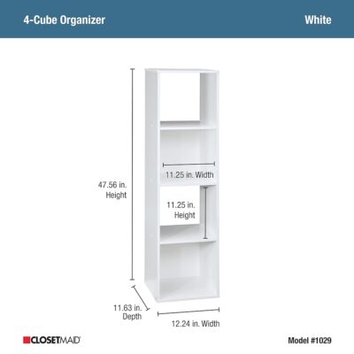 Closetmaid 4 Cube Stackable Storage, White - Image 3