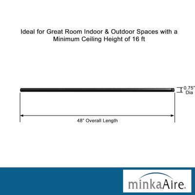 Minka-Aire 48 Inch Ceiling Fan Downrod - Coal - DR548-CL - Image 3