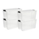 Sterilite 4-Pack Ultra Latching Box, Storage Bins with Lids, Clear Plastic, 70 Quart - Heavy-Duty Organizing Containers for Closet, Bathroom, and Office