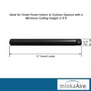 Minka-Aire 12 Inch Ceiling Fan Downrod - Coal - DR512-CL