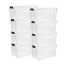 Sterilite 8-Pack Ultra Latching Box, Storage Bins with Lids, Clear Plastic, 70 Quart - Heavy-Duty Organizing Containers for Closet, Bathroom, and Office