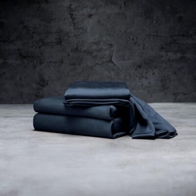 LUXOME Luxury Sheet Set | 100% Rayon (Viscose) from Bamboo | Twin XL - Navy | Deep Pockets | 3-Piece Set (Fitted, Flat, Pillowcase)