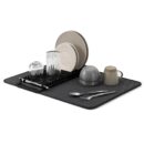 Umbra Udry Dish Rack and Microfiber Drying Mat – Space-Saving Design Folds Up for Easy Storage, Basic Rack, Black