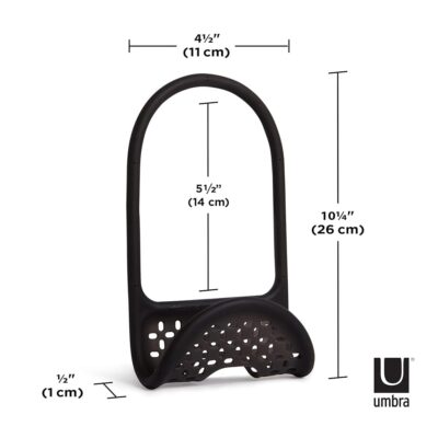 Umbra Sling Kitchen Sink Accessory, Single-Sided Sponge Holder, Black - Image 2