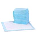 Amazon Basics Dog and Puppy Pee Pads, 5-Layer Leak-Proof Super Absorbent, Quick-Dry Surface, Potty Training, Regular (22x22"), 150 Count, Blue & White