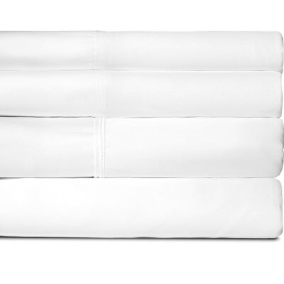 SHEEX - Active Comfort Cooling Sheets Set (King/California King) Bright White - Moisture Wicking - 1 Flat Cooling Sheet, 1 Fitted Cooling Sheet, 2 Cooling Pillow Covers - Wrinkle Free - Sleep Aid