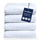 Brooklinen Super-Plush Turkish Cotton Bath Towel Set - Includes 4 Bath Towels Cotton, 820 GSM, Highly Absorbent, Machine Washable, Perfect for Home & Bathroom (White)