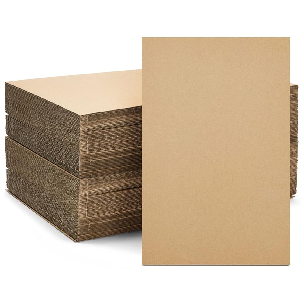 Juvale Large Corrugated Cardboard Sheets - 11x17-Inch Flat Packaging Inserts Pads for Mailers, Shipping, Packing, Mailing, Arts and Crafts, DIY Projects (2mm Thick Cardboard) - 50-Pack