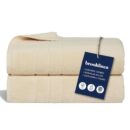 Brooklinen Super-Plush Turkish Cotton Bath Sheets Set of 2 Cotton, 820 GSM, Highly Absorbent, Machine Washable, Perfect for Home & Bathroom (40" x 65", Vanilla)