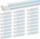 JESLED T8 T10 T12 4foot LED Type B Tube Light Bulbs, 24W 4FT Dual-end LED Fluorescent Bulbs (65W Equivalent), 5000K Daylight 3000 Lumens, Clear Cover, Remove Ballast (25-Pack)