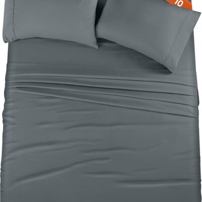 Utopia Bedding Full Bed Sheets Set - Pack of 10 Sheet Sets - Perfect for Spa, Hotel, & Guest Bedroom - Brushed Microfiber - Shrinkage and Fade Resistant - Easy Care (Grey)
