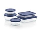 Pyrex Simply Store (5-Pack) Medium Glass Food Storage Containers Set, (3, 4 & 6 Cup) Meal Prep Containers With BPA-Free Lids, Dishwasher & Microwave Safe
