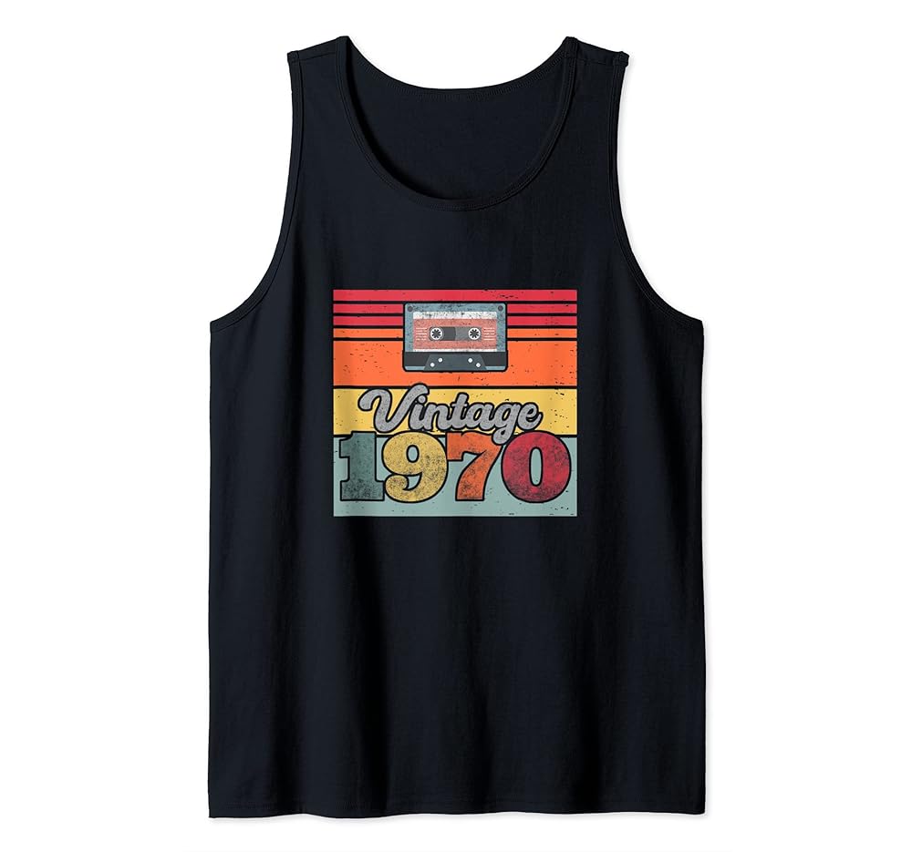 Vintage 1970 Retro Sunset Cassette Tank Top