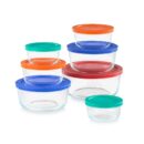 Pyrex Simply Store (7-Pack) Glass Food Storage Containers Set, (1, 2, 4 & 7 Cup) Meal Prep Containers With BPA-Free Lids, Dishwasher & Microwave Safe