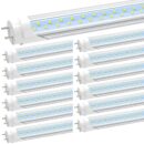 JESLED 4FT T8 LED Type B Tube Light Bulbs, 24W 5000K Daylight White, 3000LM, 4 Foot T12 LED Replacement for Flourescent Tubes, Ballast Bypass, Dual-end Power, Clear, Warehouse Shop Lights (12-Pack)
