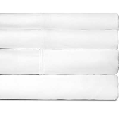 SHEEX - Active Comfort Cooling Sheets Set (Queen) Bright White - Moisture Wicking - 1 Flat Cooling Sheet, 1 Fitted Cooling Sheet, 2 Cooling Pillow Covers - Wrinkle Free - Sleep Aid