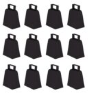 Beistle Black Cowbells, Pack of 12, Metal Noise Makers for School Spirit, Pep Rallies, Game Day, Team Pride, Sporting Events, and Celebrations, Party Accessories, 4”