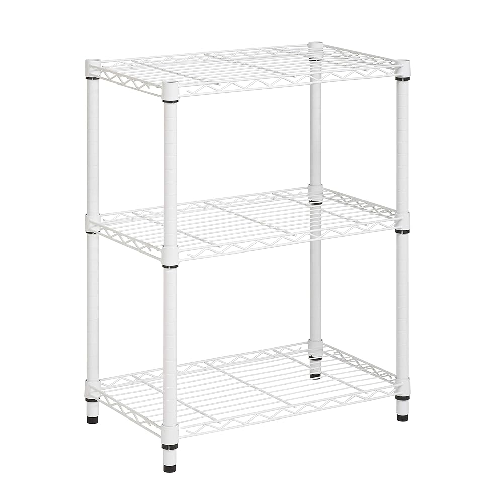 Honey-Can-Do 3-Tier Heavy-Duty Adjustable Shelving Unit with 250-lb Weight Capacity, White SHF-09619 White