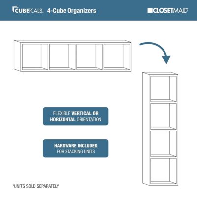 Closetmaid 4 Cube Stackable Storage, White - Image 5