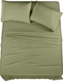 Utopia Bedding Queen Sheet Set – 4 Piece Bed Sheets for Queen Size Bed, Soft and Breathable Microfiber, Includes 1 Fitted Sheet, 1 Flat Sheet and 2 Pillowcases (Olive)