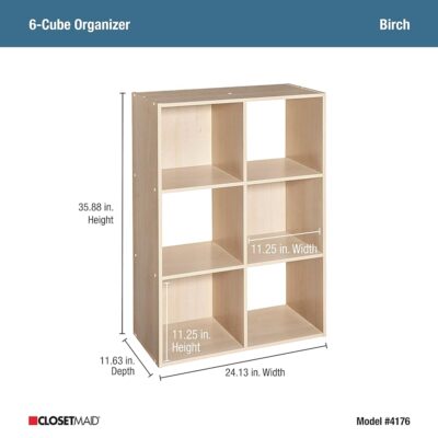 ClosetMaid 4176 6-shelf Cubeicals Organizer, 6-Cube, Birch - Image 3