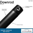 Minka-Aire 12 Inch Ceiling Fan Downrod - Coal - DR512-CL