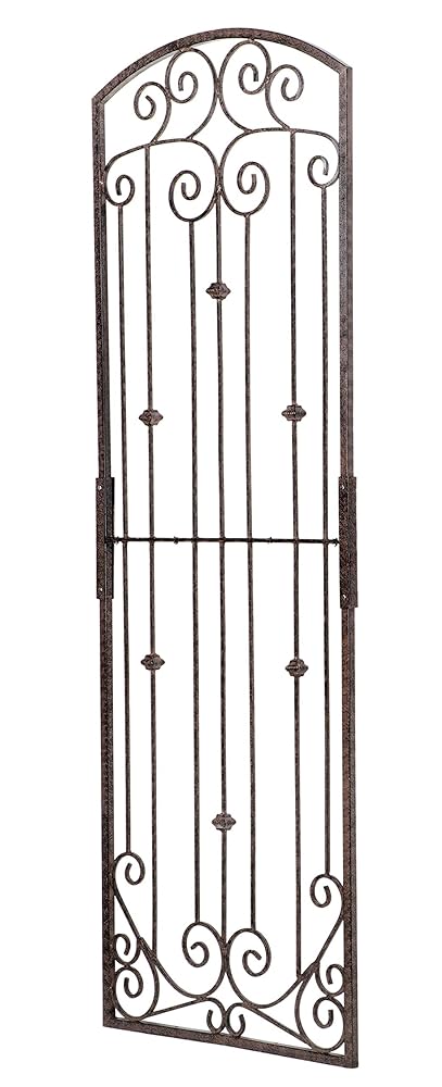 H Potter Premium 8-Foot Iron Garden Trellis - Heavy Duty Plant Support for Climbing Vines & Privacy Screen