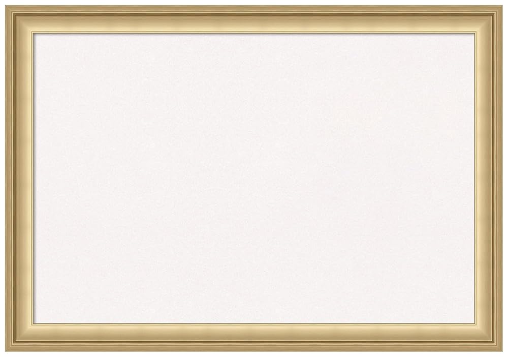 Amanti Art White Cork Board for Wall, 14x20 Vision Board with Gold Frame, Small Corkboard Office Decor for Home Organization, Casual Corkboard Pinboard to Display Items for Home Organization in