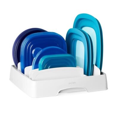 YouCopia StoraLid Adjustable Food Container Lid Organizer for Kitchen Cabinet Storage, Medium