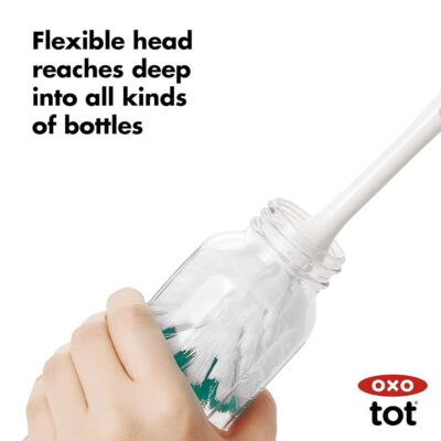 OXO Tot Bottle Brush with Nipple Cleaner and Stand, Teal - Image 4