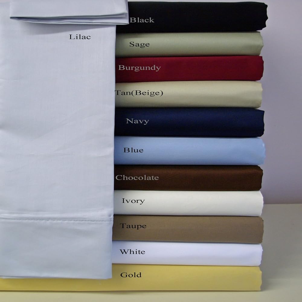 Royal Hotel's Solid Tan 300-Thread-Count 4pc King Bed Sheet Set 100-Percent Egyptian Cotton, Sateen Solid, Deep Pocket, 100% Cotton