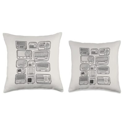 Retro Radios Throw Pillow - Image 3