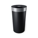 Umbra Vento Kitchen Trash Can with Open Top, Large 16-Gallon (62 L) Capacity, Black/Nickel