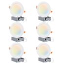 Hyperikon 6 inch LED Recessed Lighting Selectable Color Temperature 5CCT 2700K-5000K, 14W Slim Downlight with Junction Box, UL, Energy Star, 6 Pack