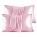 Bedsure Satin Pillowcase for Hair and Skin Queen - Pink Silky Pillowcase 4 Pack 20x30 Inches with Envelope Closure, Similar to Silk Pillow Cases, Gifts for Women Men