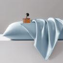 Bedsure Satin Pillowcases, Similar to Silk Pillow Cases Queen Size Set of 2, Stone Blue Pillow Case for Sleeping Women with Envelope Closure, Gifts for Women Men, 20x30 Inches, 2pcs