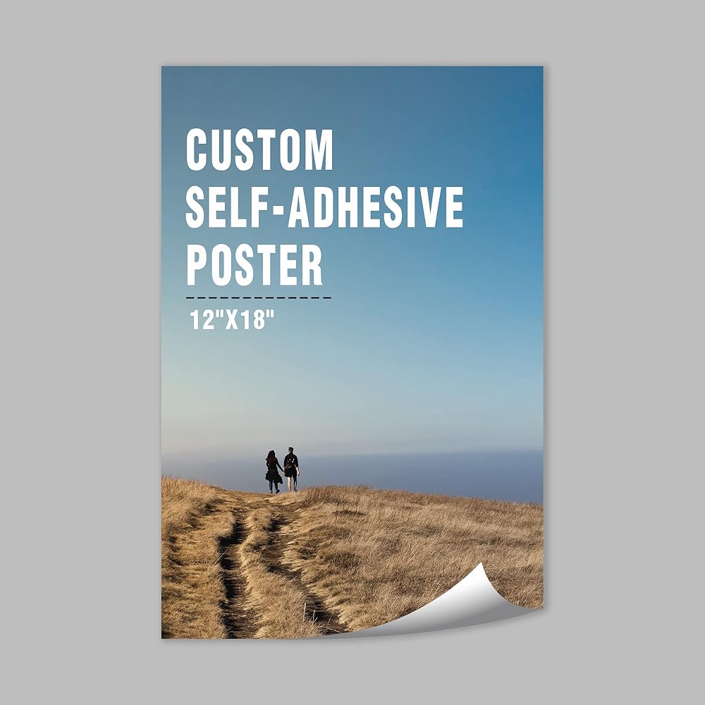 wall26 Custom Poster Prints - Upload Your Image/Photo, Personalized Photo to Self-Adhesive Poster Printing, Durable and Waterproof, Home Decor Wall Art Prints - 12x18 inches