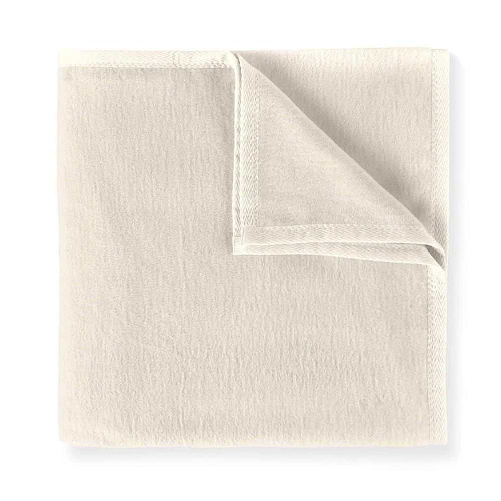 Peacock Alley All Seasons Luxury Cotton Blanket – 100% Long Staple Cozy Cotton Blanket for Sofa, Bed, and Crib - Queen, Linen