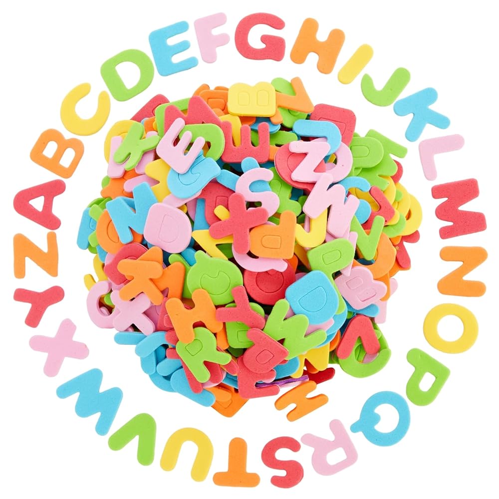 Juvale 1300-Piece Foam Letter Stickers for Crafts - 50 Sets & 6 Colors - Vibrant Multicolor Foam Stickers for Kids Crafts - Soft Sponge Material for Easy Handling