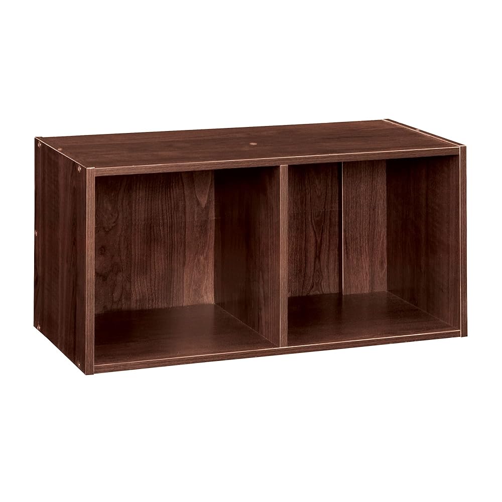 ClosetMaid Cubeicals 2-Cube Storage Shelf Organizer - Stackable or Wall-Mountable, Easy Assembly, Dark Cherry Finish
