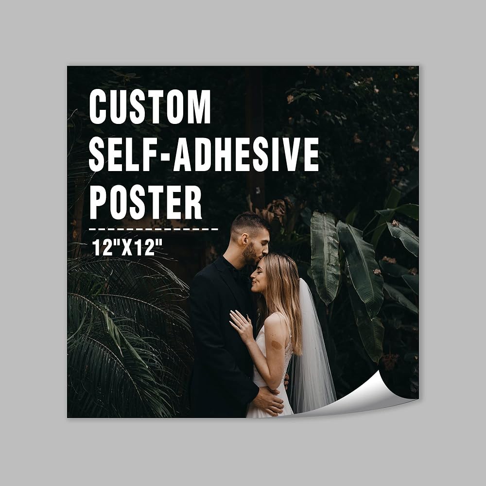wall26 Custom Poster Prints - Upload Your Image/Photo, Personalized Photo to Self-Adhesive Poster Printing, Durable and Waterproof, Home Decor Wall Art Prints - 12x12 inches