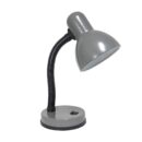 Simple Designs LD1003-GRY-12PK Basic Metal Desk Lamp 12 Pack Set with Flexible Hose Neck for Office, Bedroom, College Dorm, Bookshelf, Gray, 12 Pack